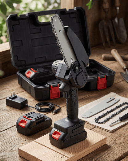 Mini Drujba Electrica 18 Cm cu 2 Acumulatori 48V 2 LANȚURI