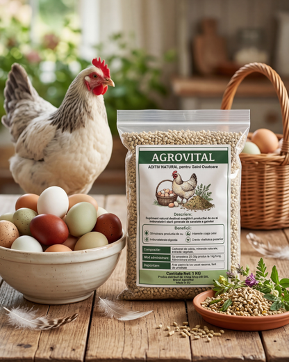 Ofertǎ 1+2 Gratis- Aditiv Natural Bio pentru Găini- ajuta la Hrănire și Ouat- 1kg