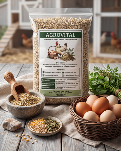 Ofertǎ 1+2 Gratis- Aditiv Natural Bio pentru Găini- ajuta la Hrănire și Ouat- 1kg