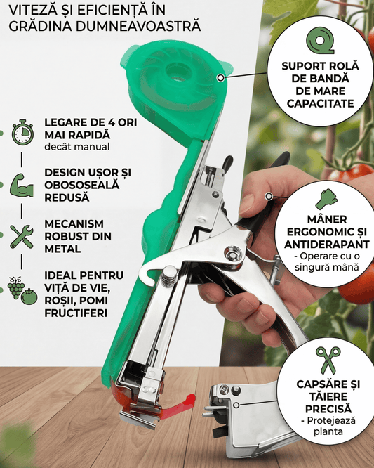Mașină electrică de legat vie / plante legume si pomi fructiferi+ GRATIS 5 ROLE DE LEGAT
