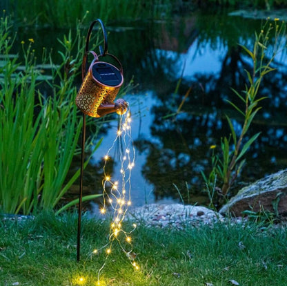 Set 2x Lămpi Solare LED Tip Stropitoare cu Stele, Fier Forjat, Design Retro, Proiecție Lumină Caldă, IP65, 80 cm +GARANTIE🚩🚩