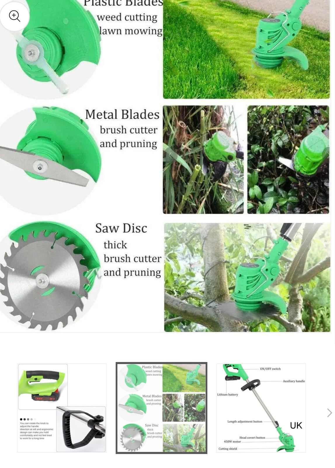 Tunde iarba rapid și fără efort! Trimmer electric pe acumulator +Mănuși cadou